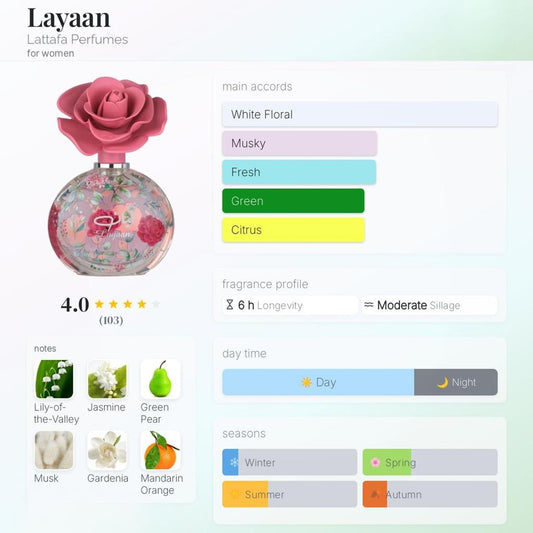 LAYAAN FOR WOMEN EDP 100ML BY LATTAFA